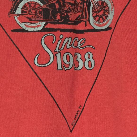 Oneita Vintage 90s Red Sturgis Broken Spoke Saloon XXL Tank Top Muscle Shirt USA - Picture 5 of 8